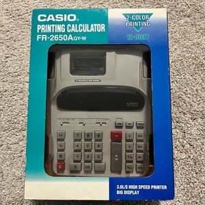 Casio Printing Calculator FR-2650A High Speed Printer  Complete - Comes With Box